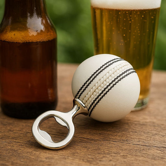 CRICKET-GIFTS - Real White Cricket Ball Bottle Opener Made from Genuine Leather For Cricket Fans