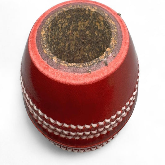 CRICKET-GIFTS - Cricket Ball Pen Holder |Cork & Rubber Core | Ideal Desk Accessory for Cricket Enthusiasts | Cricket Mugs & More, Leather