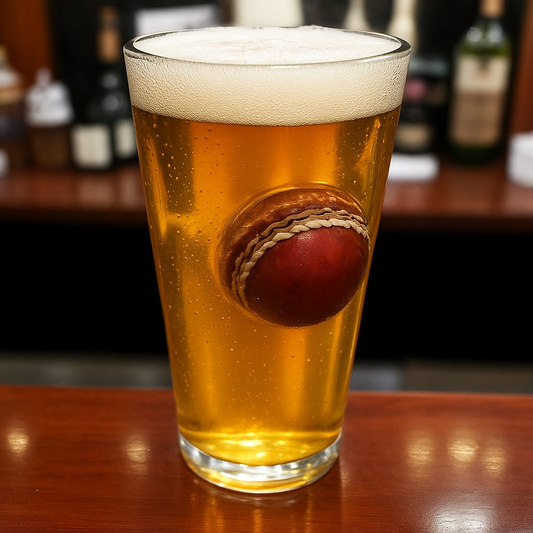 Innings Ender ? Cricket Ball Pint Glass for Beer Lovers