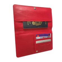 Load image into Gallery viewer, Embossed Real Cricket Leather Travel Wallet Passport Holder

