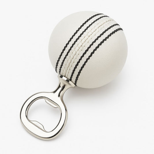 CRICKET-GIFTS - Real White Cricket Ball Bottle Opener Made from Genuine Leather For Cricket Fans