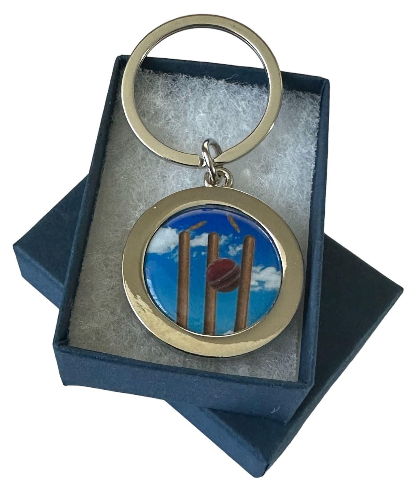 Handmade Silver Plated Cricket Inspired Cricket Stumps and Wicket Keyring