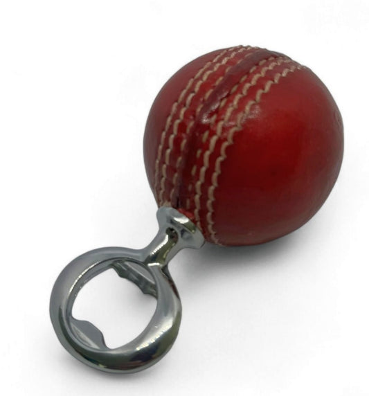 CRICKET-GIFTS - Real Cricket Ball Bottle Opener | Made from Genuine Leather | For Cricket Fans | Unique Bar Accessory | Handmade and Designed in the UK