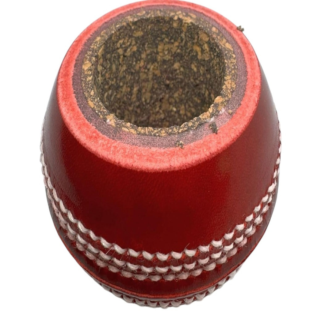 CRICKET-GIFTS - Cricket Ball Pen Holder |Cork & Rubber Core | Ideal Desk Accessory for Cricket Enthusiasts | Cricket Mugs & More, Leather