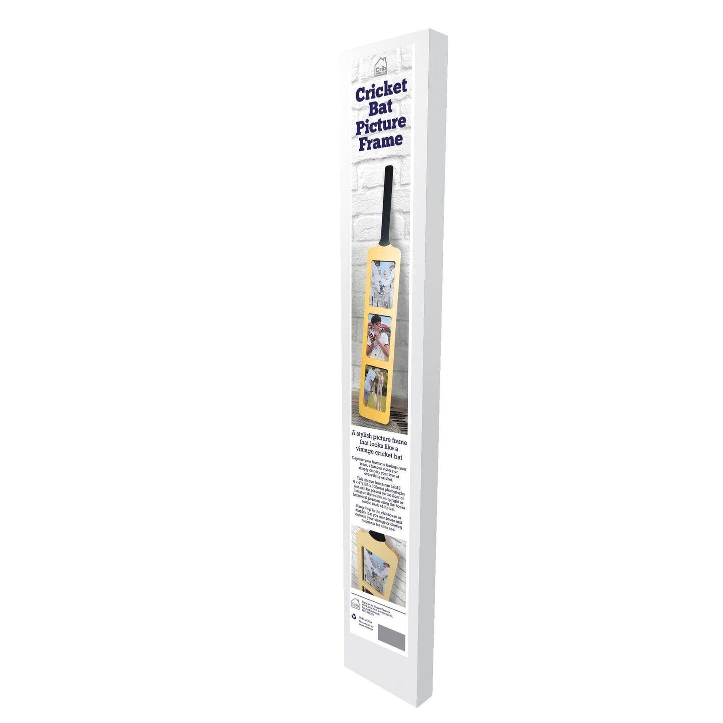 Cricket Bat Photo Frame ? Holds Three 6x4? Photos ? Wall-Mounted or Freestanding Display ? Unique Gift for Cricket Fans & Players ? 82cm x 14cm