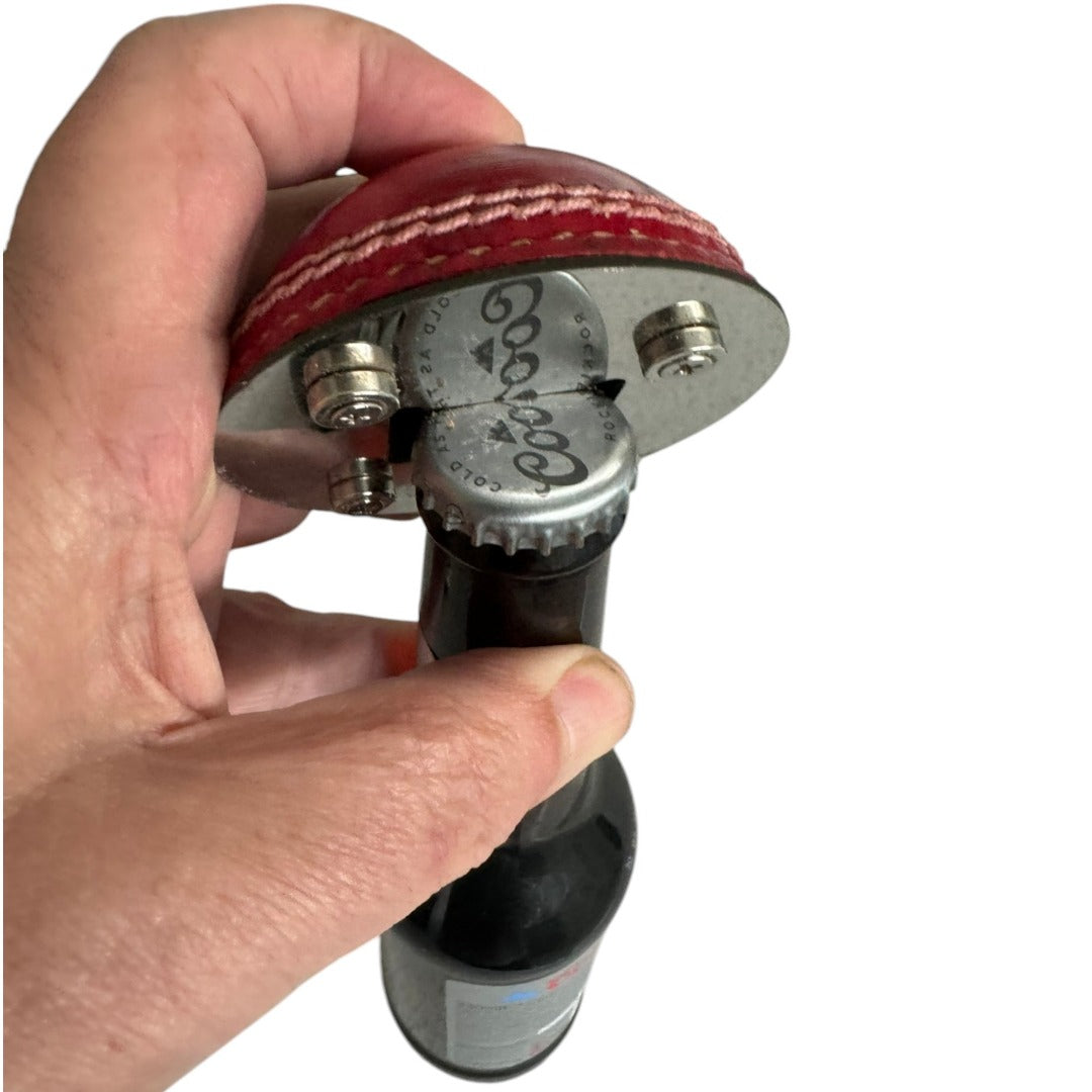 CRICKET-GIFTS - Half Cricket Ball Bottle Opener | Multipurpose Fridge Magnet & Paperweight | Durable Metal | Ideal for Cricket Enthusiasts | Compact 7.5 cm Design, Silver, Metal