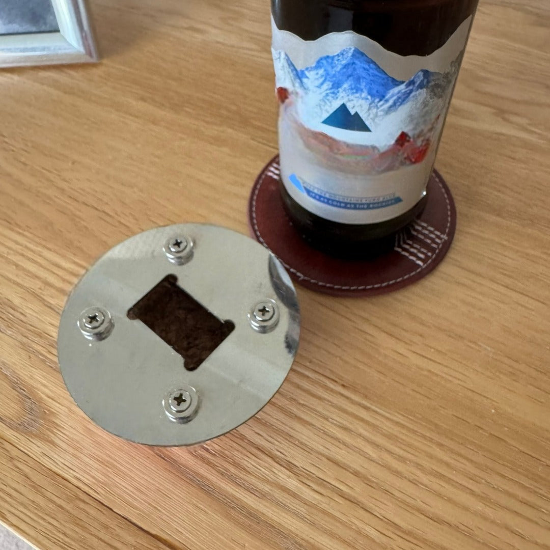 CRICKET-GIFTS - Half Cricket Ball Bottle Opener | Multipurpose Fridge Magnet & Paperweight | Durable Metal | Ideal for Cricket Enthusiasts | Compact 7.5 cm Design, Silver, Metal