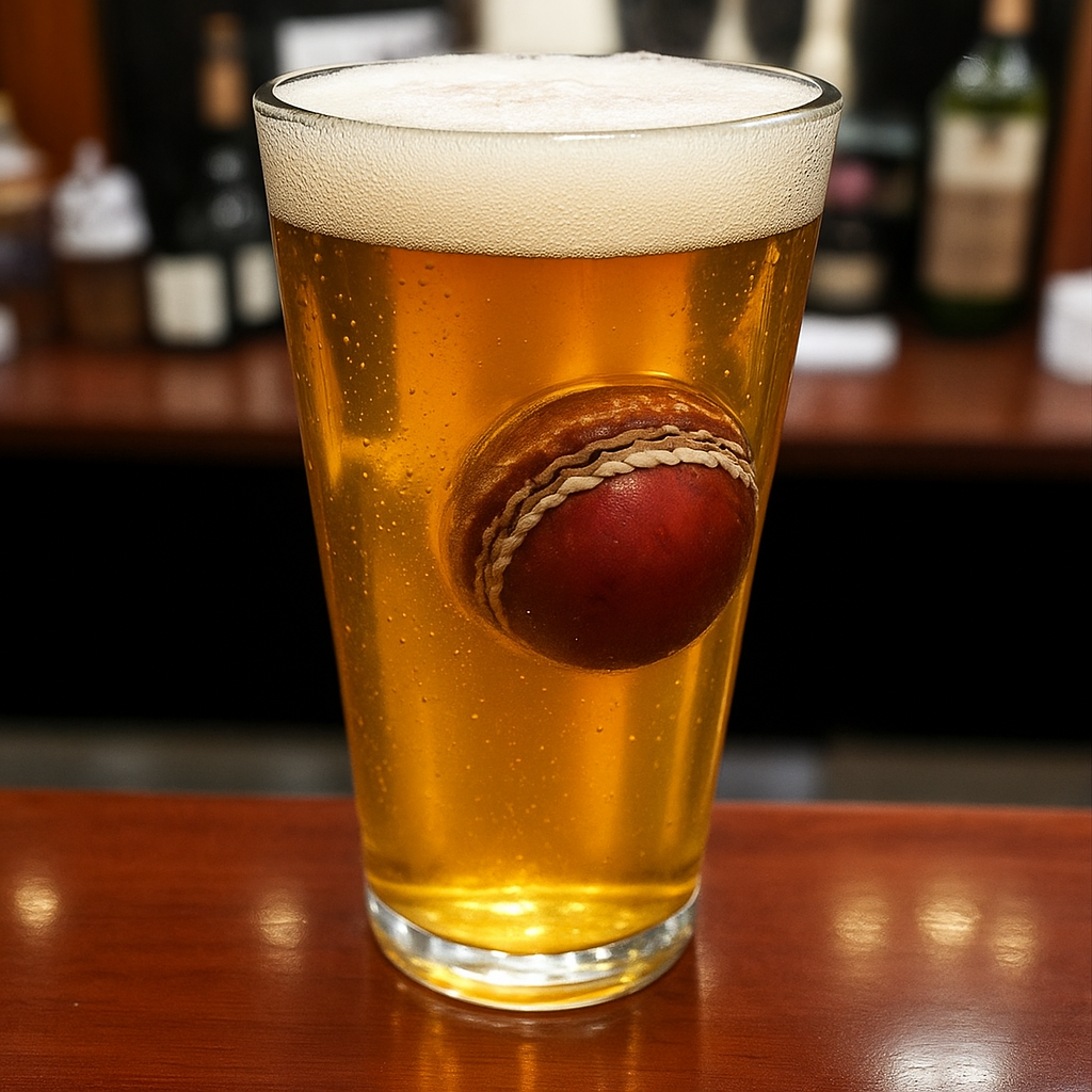 Innings Ender ? Cricket Ball Pint Glass for Beer Lovers