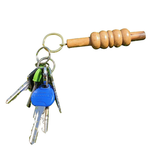 CRICKET-GIFTS Genuine Cricket Bail Keyring | Hardwood Design | Brass Eyelet & Keyring | Ideal for Cricket Enthusiasts, Brown, Brass