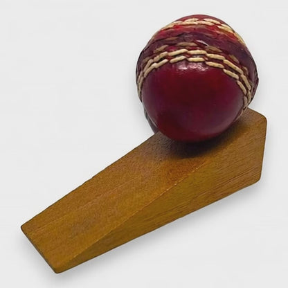 CRICKET-GIFTS - Real Leather Mini Cricket Ball Door Stop | Handmade in UK | Unique Home Decor for Cricket Fans | Cricket Themed for Men | 11cm